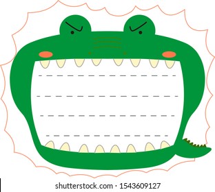 This is a illustration of Cute caiman noteboard