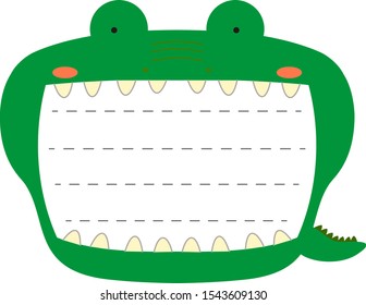 This is a illustration of Cute caiman noteboard