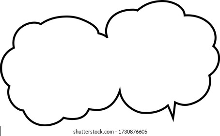 This is a illustration of Cute cartoon cloud speech bubble connected sideways 