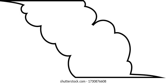 This is a illustration of Cute cartoon cloud speech bubble connected sideways 