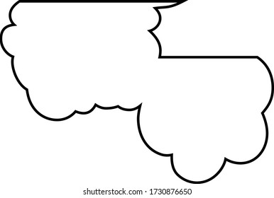 This is a illustration of Cute cartoon cloud speech bubble connected sideways 