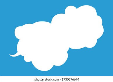 Dies ist ein Beispiel für Cute-Cartoon-Wolke-Sprechblase, die seitwärts verbunden ist 