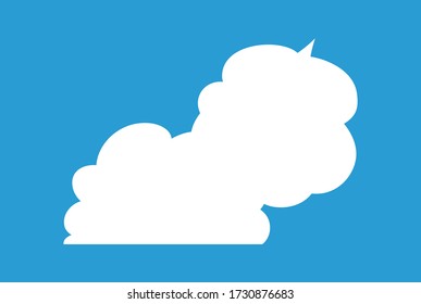 This is a illustration of Cute cartoon cloud speech bubble connected sideways 
