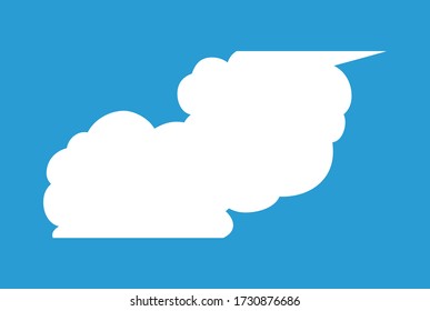 This is a illustration of Cute cartoon cloud speech bubble connected sideways 