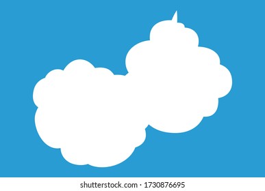 Dies ist ein Beispiel für Cute-Cartoon-Wolke-Sprechblase, die seitwärts verbunden ist 