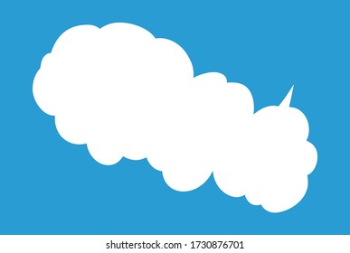 This is a illustration of Cute cartoon cloud speech bubble connected sideways 