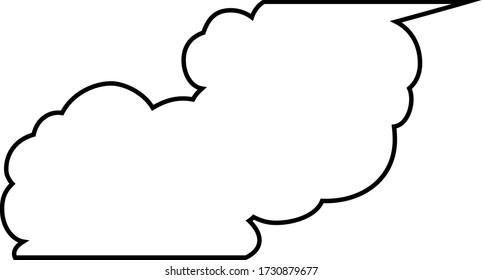 This is a illustration of Cute cartoon cloud speech bubble connected sideways 