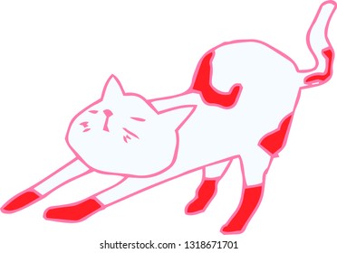 This is an illustration of a cute cat handwritten.