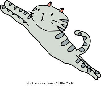 This is an illustration of a cute cat handwritten.
