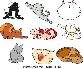 This is an illustration of a cute cat handwritten.