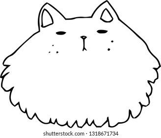 This is an illustration of a cute cat handwritten.