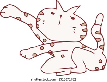 This is an illustration of a cute cat handwritten.