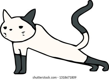 This is an illustration of a cute cat handwritten.