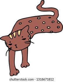 This is an illustration of a cute cat handwritten.