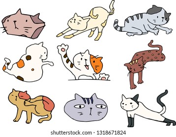 This is an illustration of a cute cat handwritten.