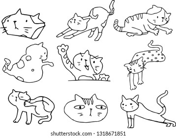 This is an illustration of a cute cat handwritten.