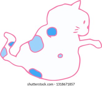 This is an illustration of a cute cat handwritten.