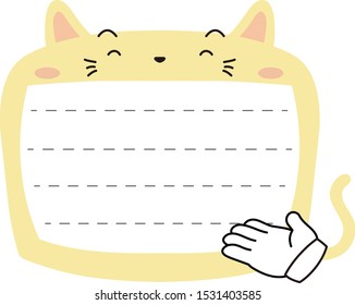 This is a illustration of Cute Cat noteboard 