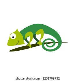 This illustration of a cute chameleon for children's products, books or website