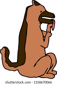 This is an illustration of a cute dog handwritten.