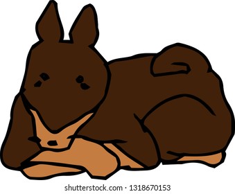 This is an illustration of a cute dog handwritten.
