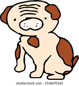 This is an illustration of a cute dog handwritten.
