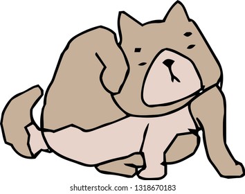 This is an illustration of a cute dog handwritten.