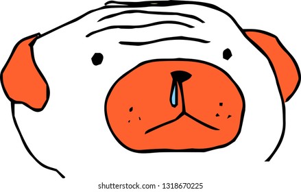 This is an illustration of a cute dog handwritten.