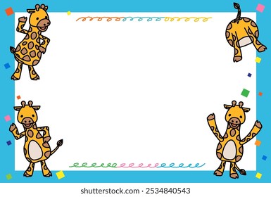 Dies ist eine Illustration eines süßen Giraffenrahmens.