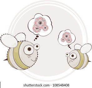 This is illustration of cute honeybee