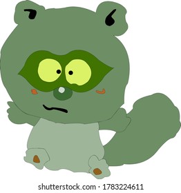 this is an illustration of a cute koala that seems green