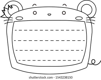 This is a illustration of Cute mouse noteboard