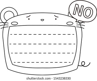 This is a illustration of Cute mouse noteboard
