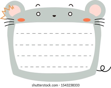 This is a illustration of Cute mouse noteboard