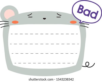 This is a illustration of Cute mouse noteboard