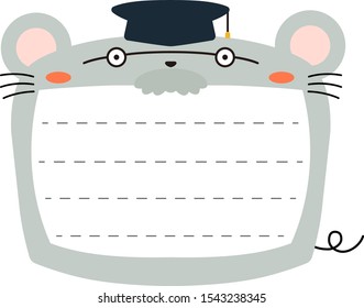 This is a illustration of Cute mouse noteboard