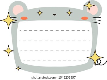 This is a illustration of Cute mouse noteboard