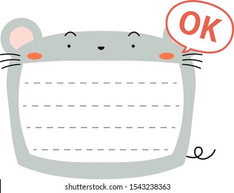 This is a illustration of Cute mouse noteboard