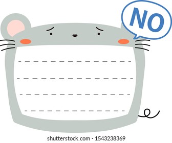 This is a illustration of Cute mouse noteboard