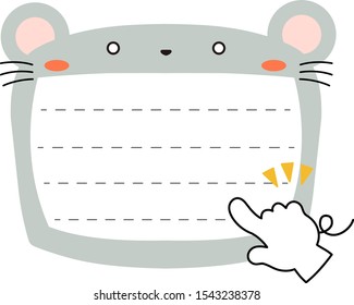 This is a illustration of Cute mouse noteboard