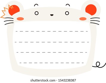This is a illustration of Cute mouse noteboard