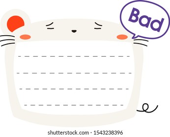 This is a illustration of Cute mouse noteboard
