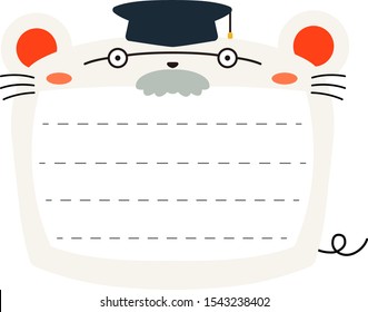 This is a illustration of Cute mouse noteboard