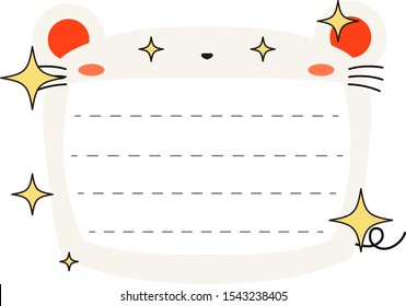 This is a illustration of Cute mouse noteboard