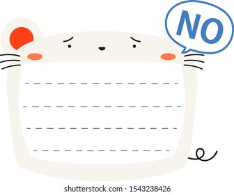 This is a illustration of Cute mouse noteboard