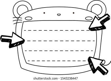 This is a illustration of Cute mouse noteboard