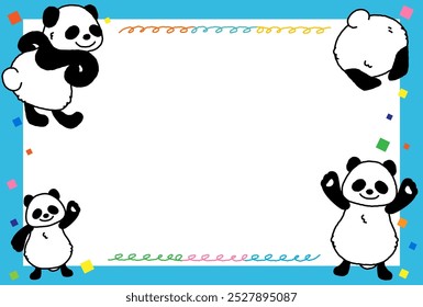 This is an illustration of a cute panda frame.