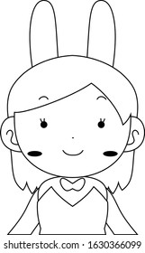 This is a illustration of Cute pose of cute bunny girl Upper body 