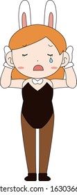 This is a illustration of Cute pose of cute bunny girl