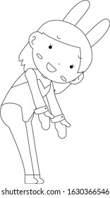 This is a illustration of Cute pose of cute bunny girl